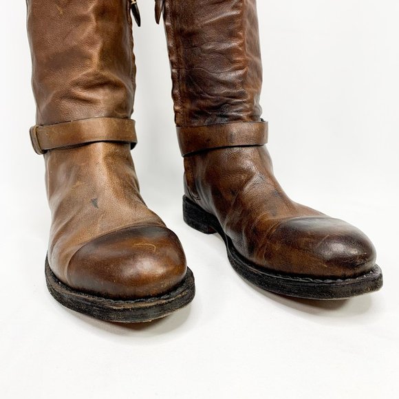 RAG & BONE Abbey Riding Boot Dark Brown Distressed - Picture 3 of 8